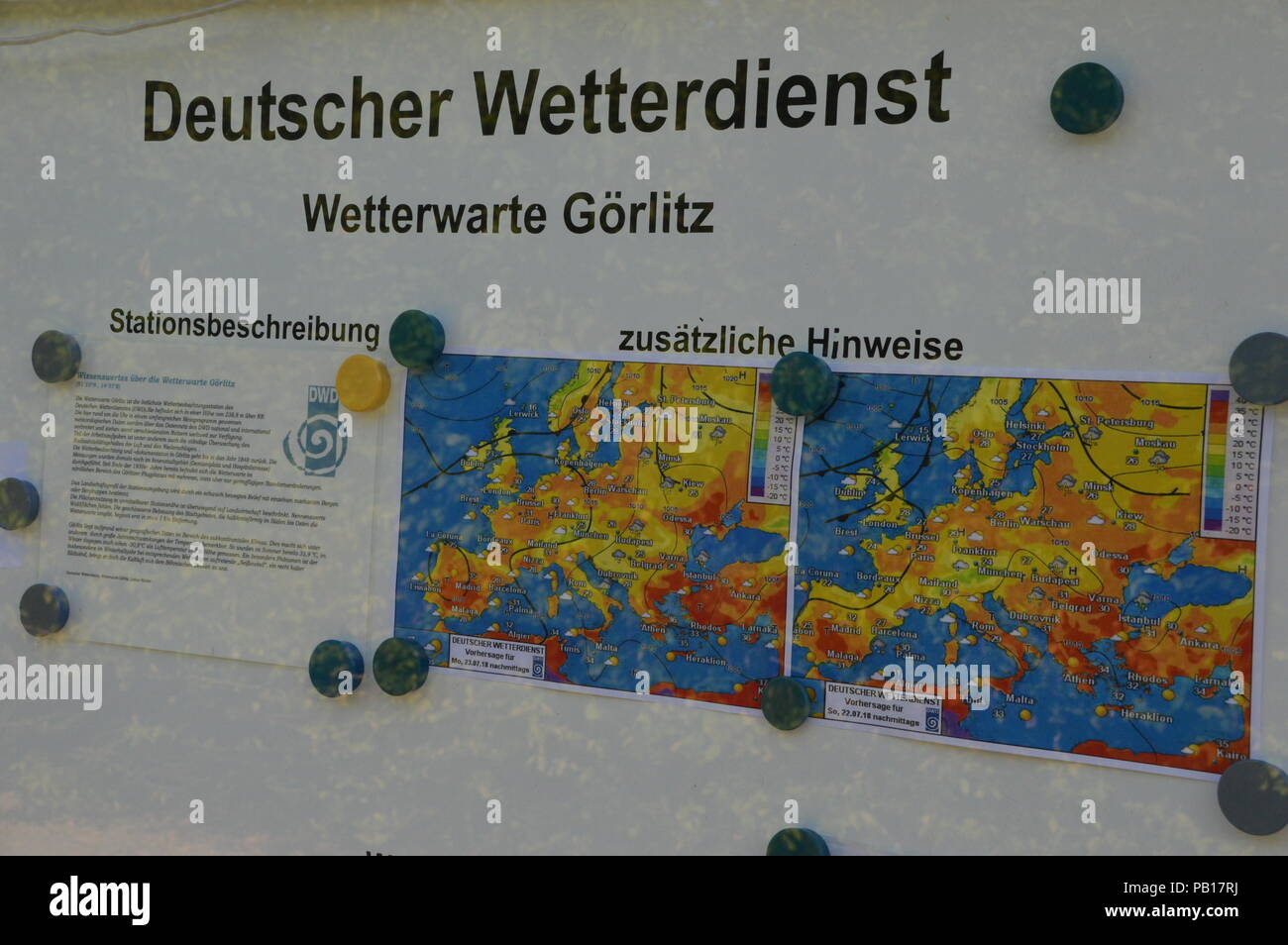 Görlitz Sachsen Deutschland 2018 Deutscher Wetterdienst Deutscher Wetterdienst wetterwarte Wetterstation Stockfoto