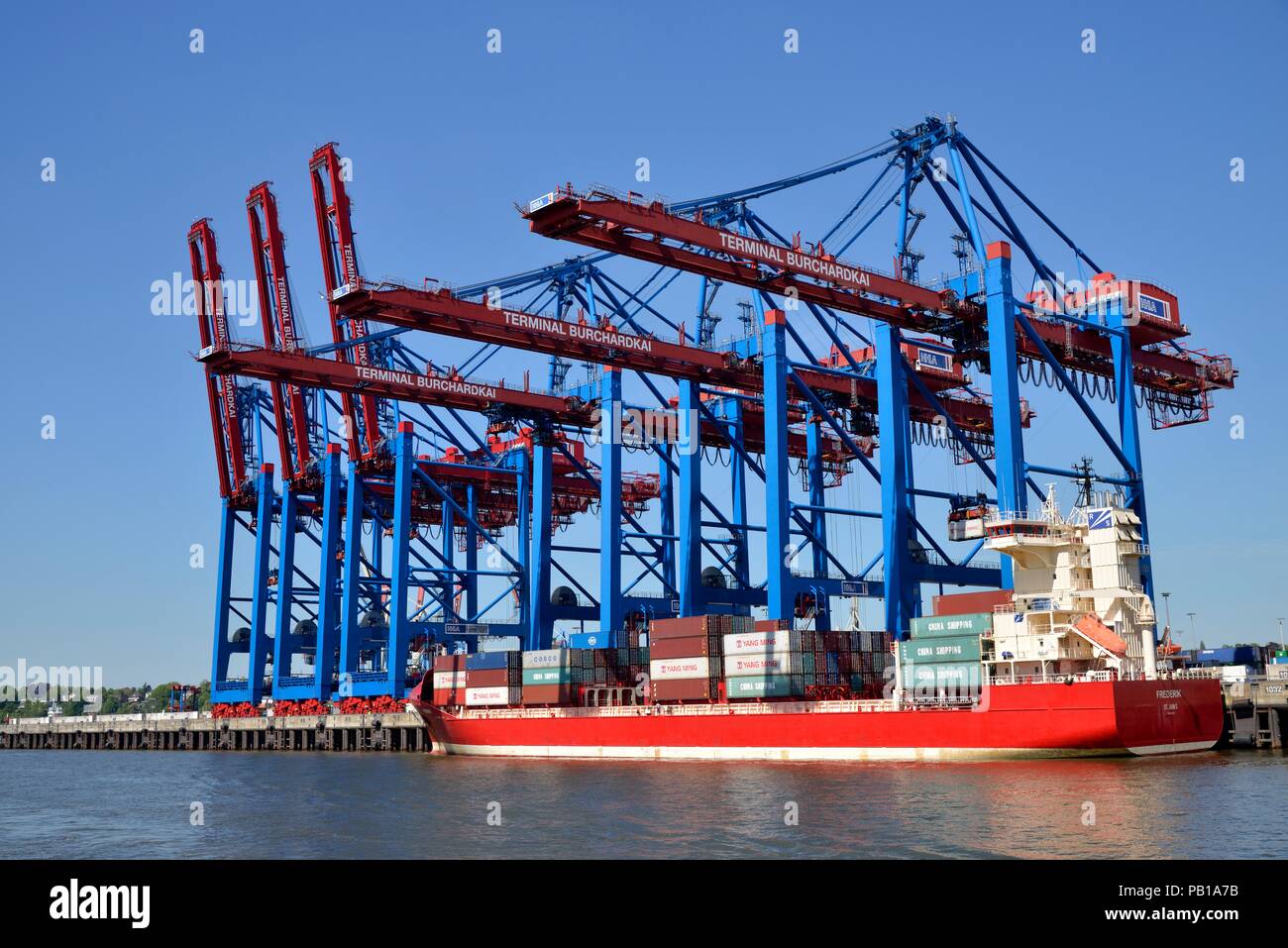 Container Terminal Burchardkai, Hafen Hamburg, Hamburg, Deutschland Stockfoto