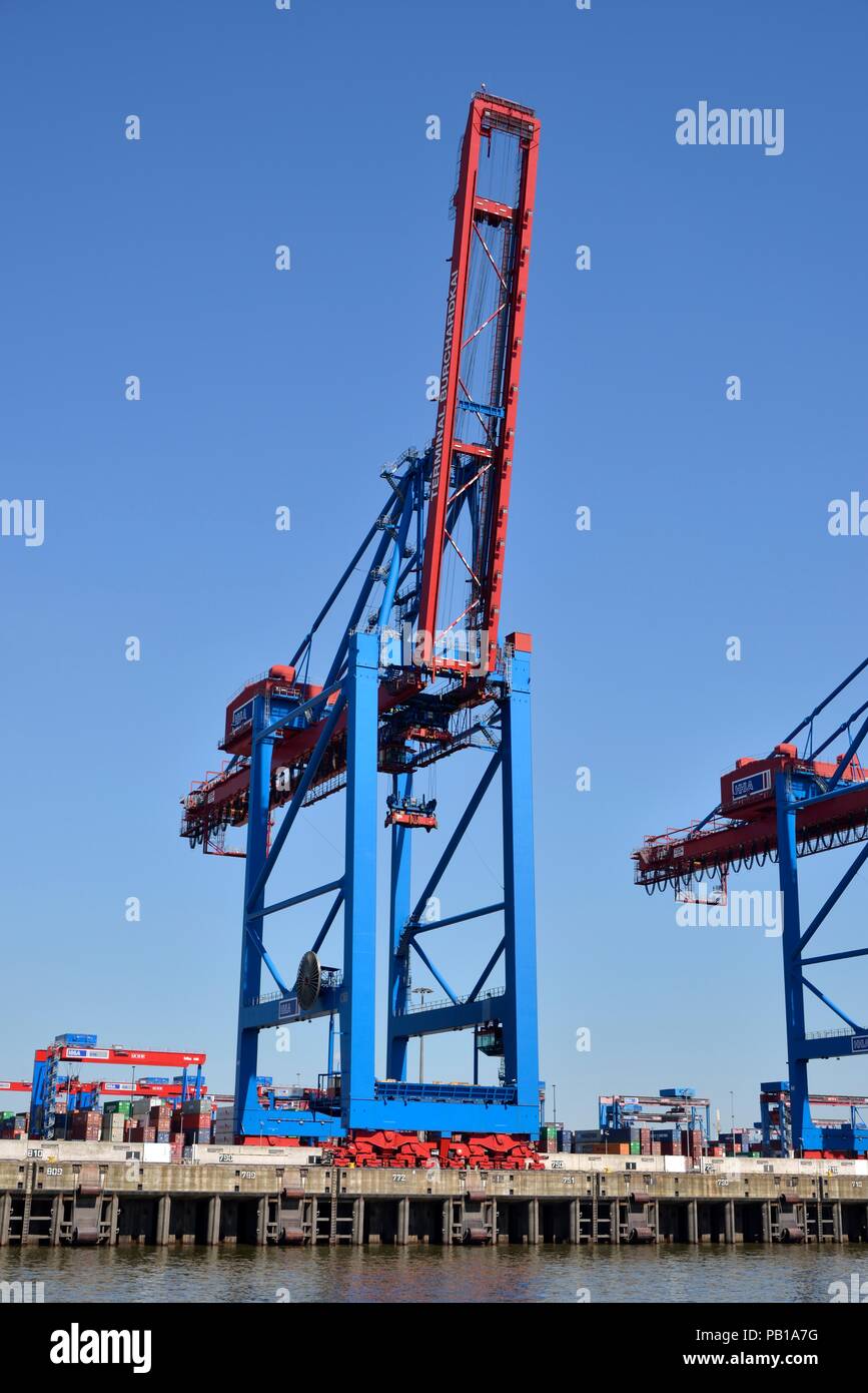 Container Terminal Burchardkai, Hafen Hamburg, Hamburg, Deutschland Stockfoto