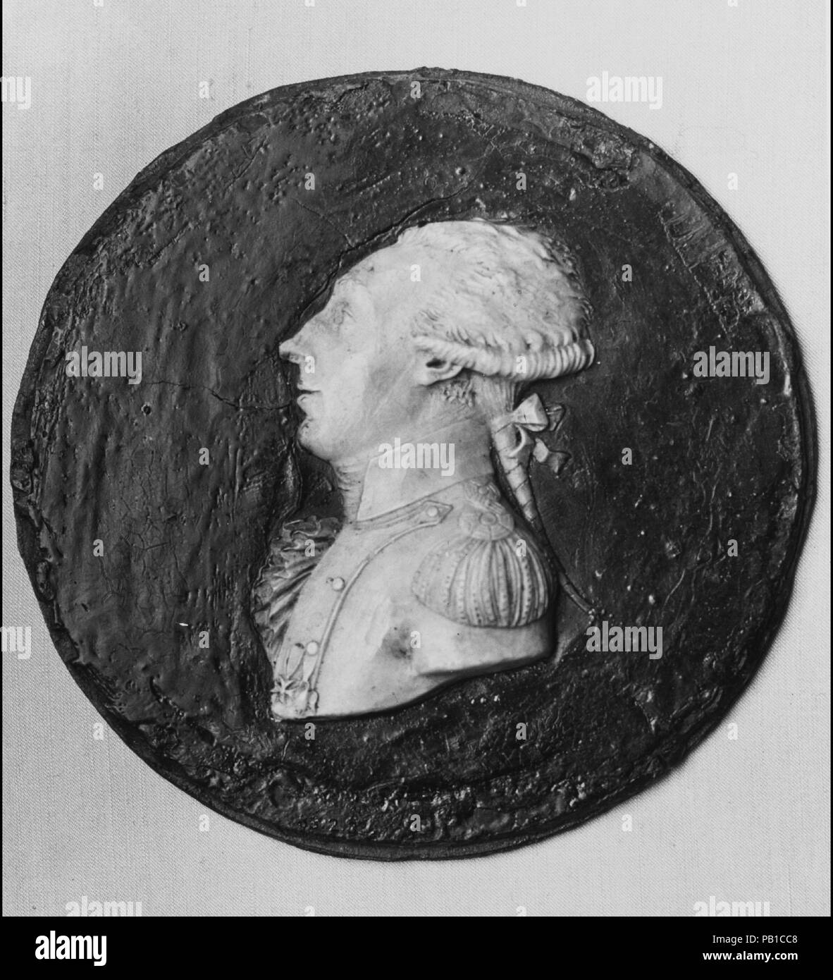 Plakette der Marquis De Lafayette. Abmessungen: Durchm. 3 5/8 in. (9,2 cm). Datum: 1800-1883. Museum: Metropolitan Museum of Art, New York, USA. Stockfoto