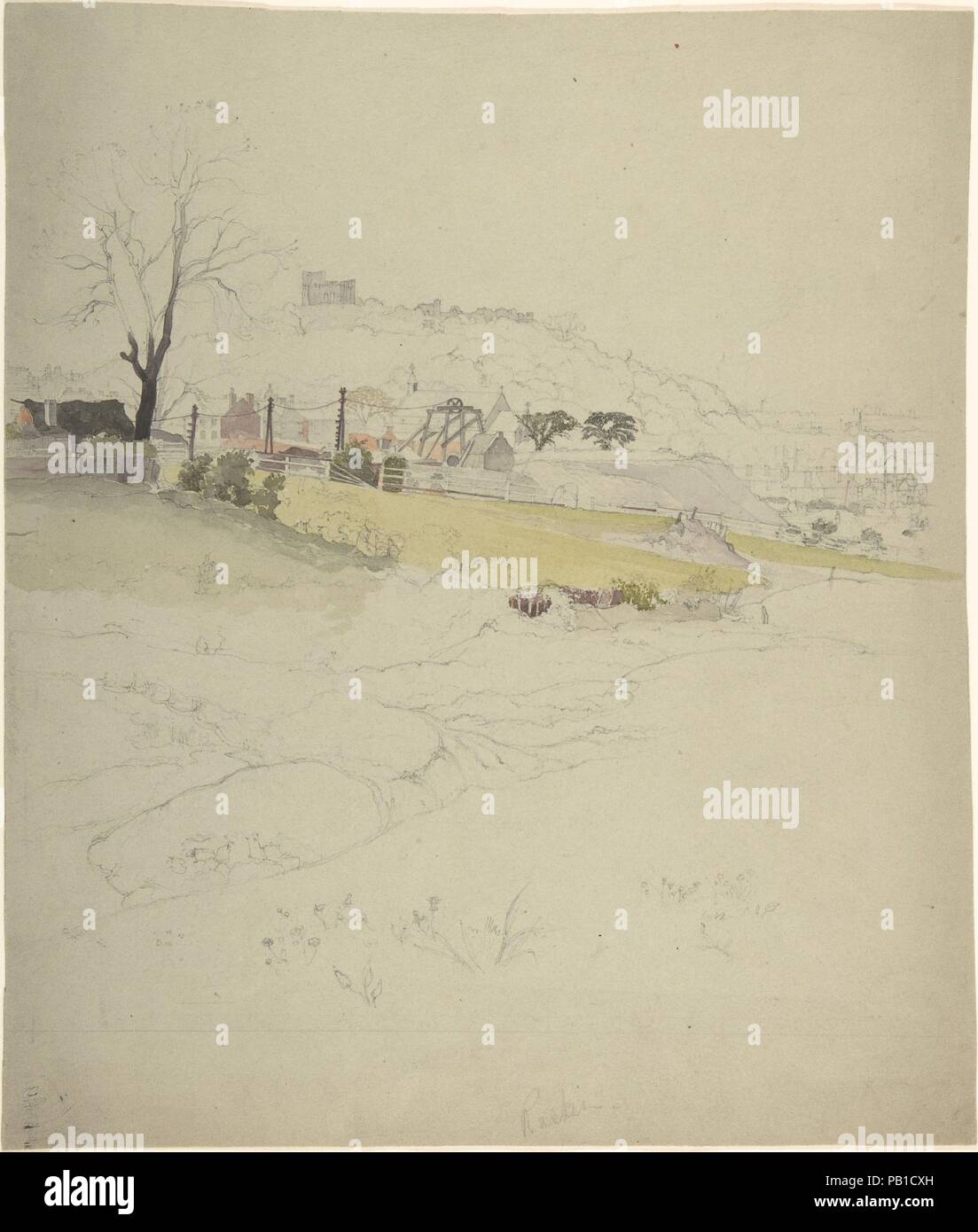 Ansicht Einer Zeche Am Rand Der Stadt Artist John Ruskin Zugeschrieben Briten London 1819 1900 Brantwood