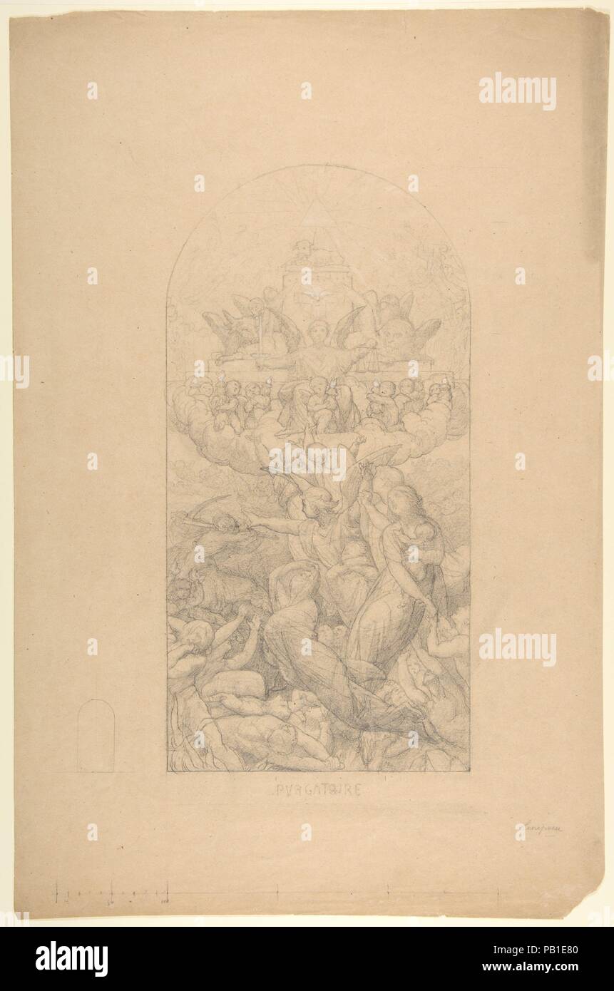 Fegefeuer. Artist: Jules-Eugène Lenepveu (Französisch, Angers 1819-1898 Paris). Abmessungen: 19 1/8 x 12 1/2 in. (48,6 x 31,7 cm). Datum: 1835-98. Museum: Metropolitan Museum of Art, New York, USA. Stockfoto
