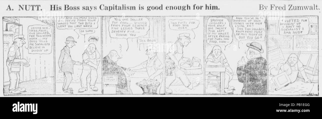 A. NUTT - sein Chef sagt, der Kapitalismus ist gut genug für ihn (Zumwalt cartoon). Stockfoto