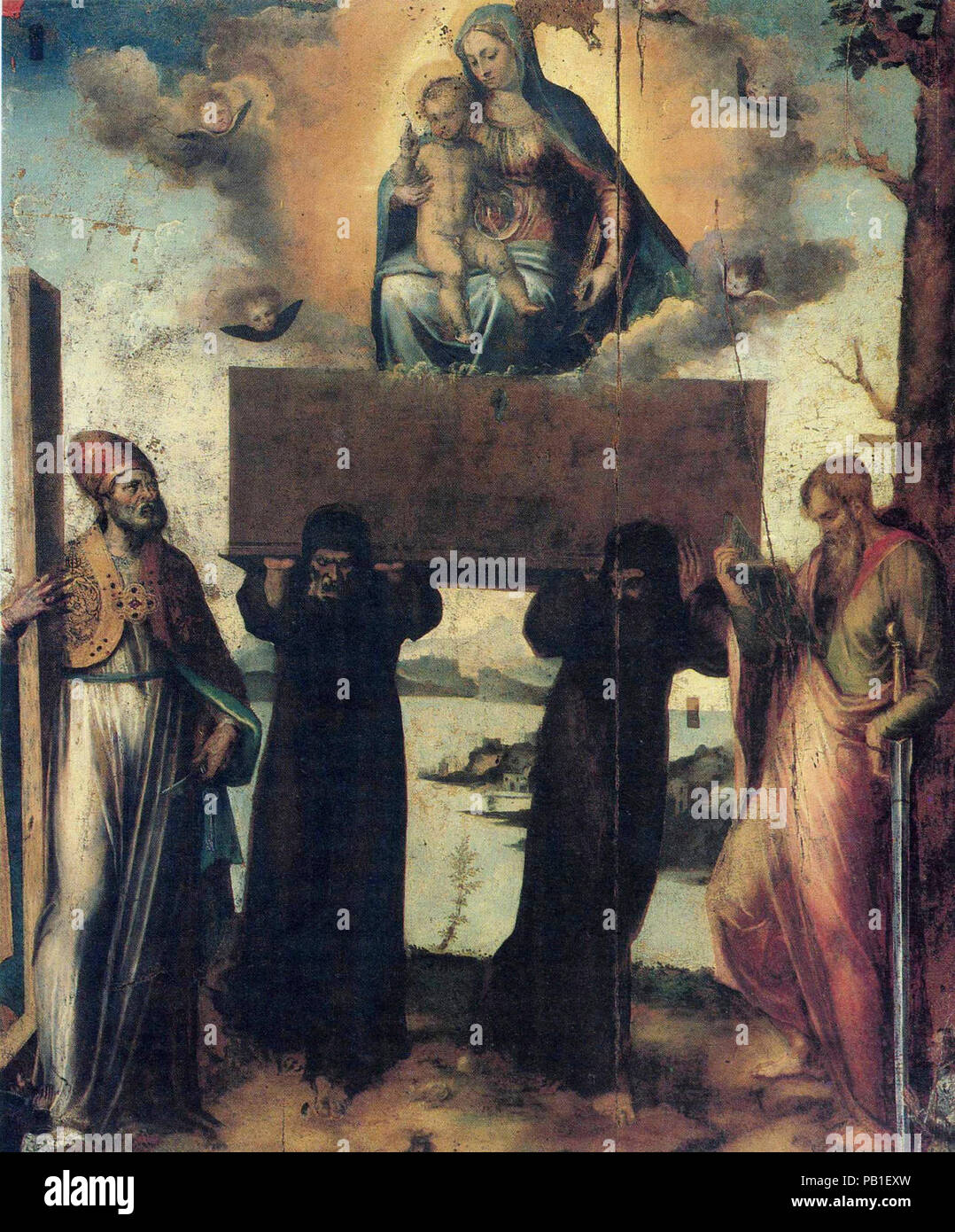 A. Riccio La Madonna dell'Itria, Tra i SS. Pietro e Paolo, Chiesa di S. Caterina di Valverde Messina. Stockfoto