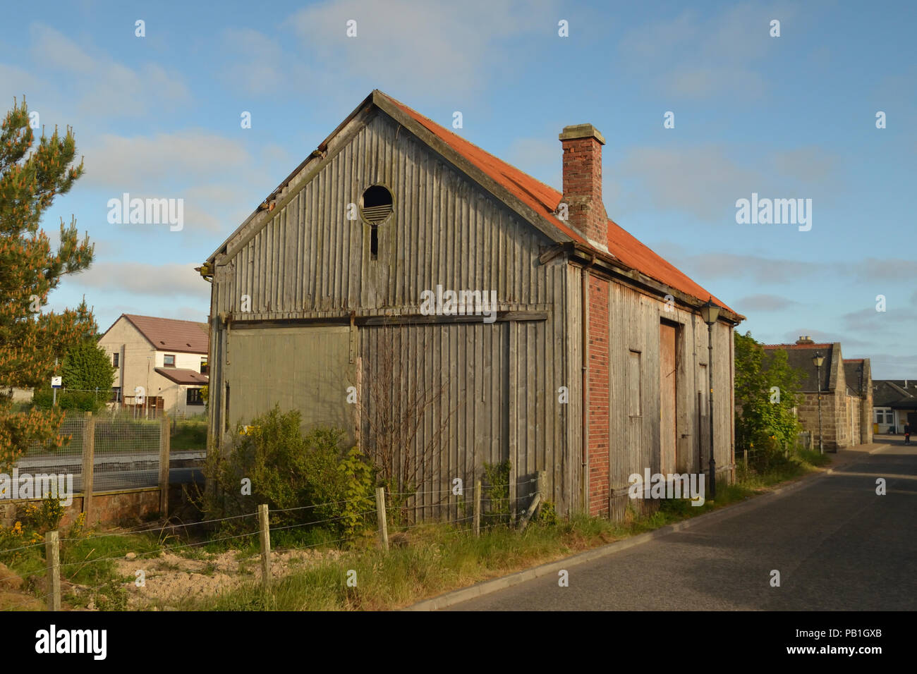 Stillgelegten Bahnhof in Brora Dorf, Schottland, Großbritannien Stockfoto