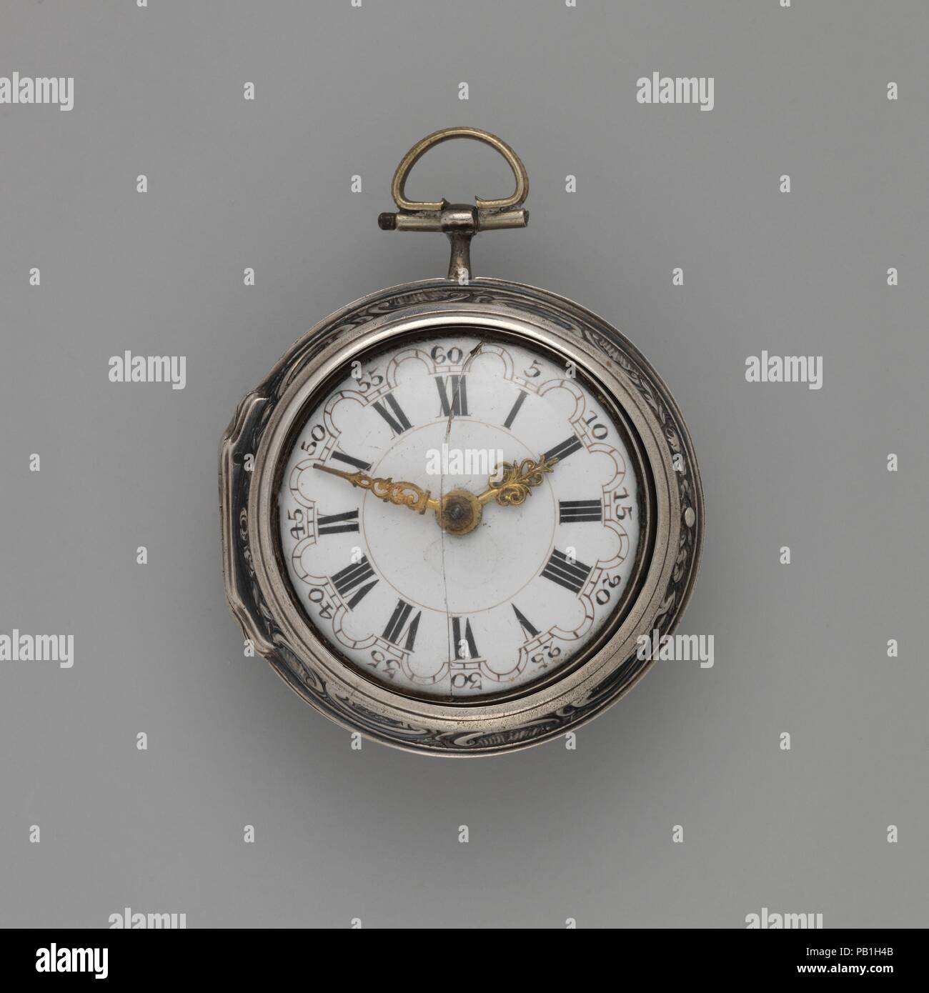 Beobachten. Kultur: Britische, London. Abmessungen: Durchmesser: 2. (5,1 cm). Schöpfer: Uhrmacher: William Dunant (Briten, aktive 1760-65). Datum: 1758. Museum: Metropolitan Museum of Art, New York, USA. Stockfoto