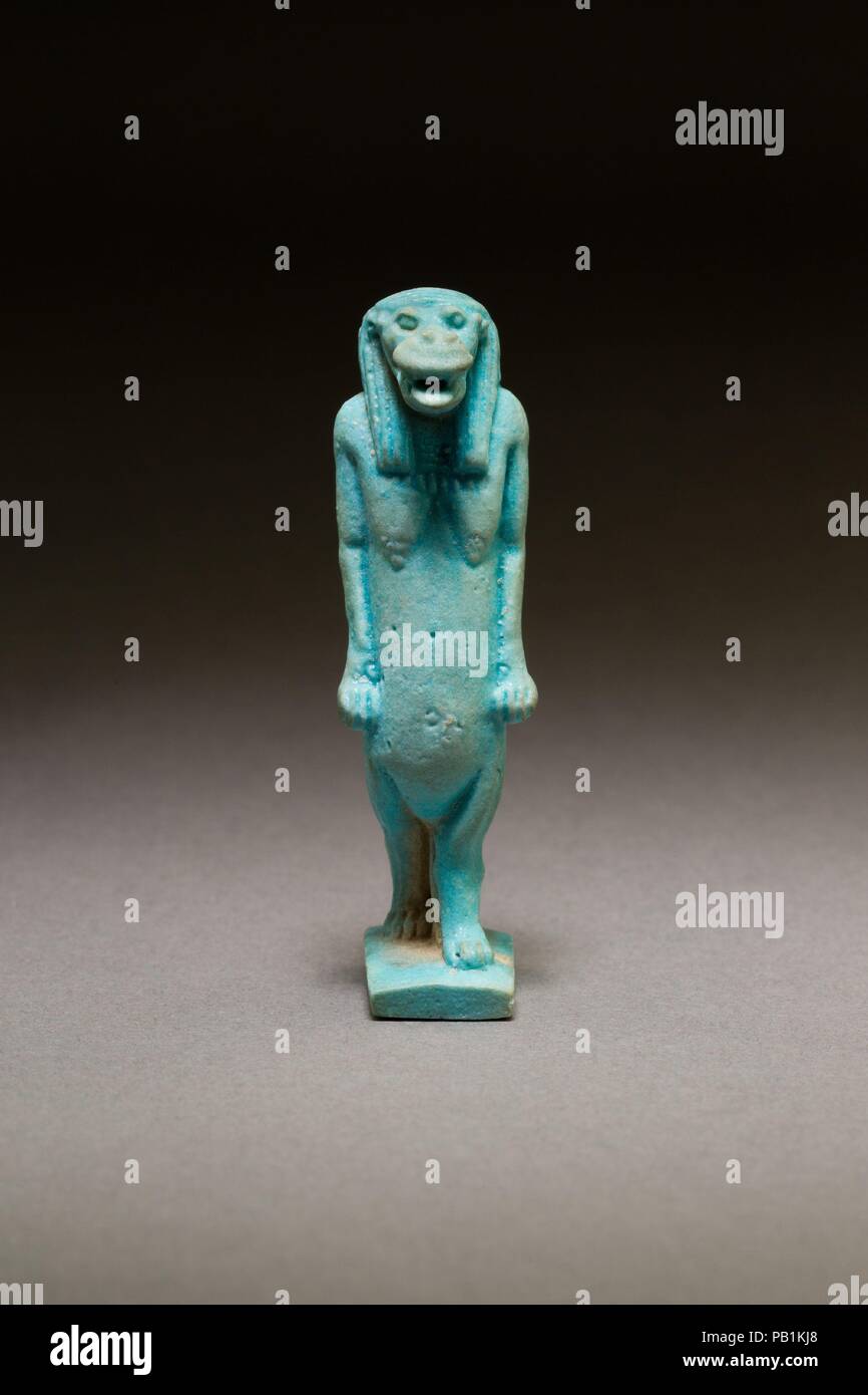 Taweret Amulett. Abmessungen: H. W. 1,6 × 6,4 × D. 2.1 cm (2 1/2 x 5/8 x 13/16 in.). Datum: 664-30 v. Chr.. Die amulette 44.4.23-44.4.28 haben eine einheitliche Größe und Detaillierung, was eine stilistische Beziehung. Möglicherweise wurden Sie in Workshops. Museum: Metropolitan Museum of Art, New York, USA. Stockfoto