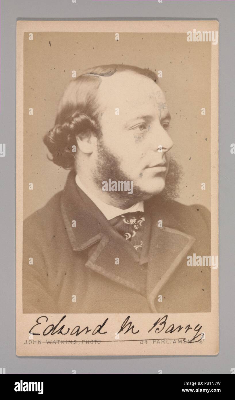 [Edward Middleton Barry]. Abmessungen: Ca. 10,2 x 6,3 cm (4" x 2 1/2 in.). Fotografie Studio: John und Charles Watkins (Briten, aktive 1867-71). Datum: 1860. Museum: Metropolitan Museum of Art, New York, USA. Stockfoto