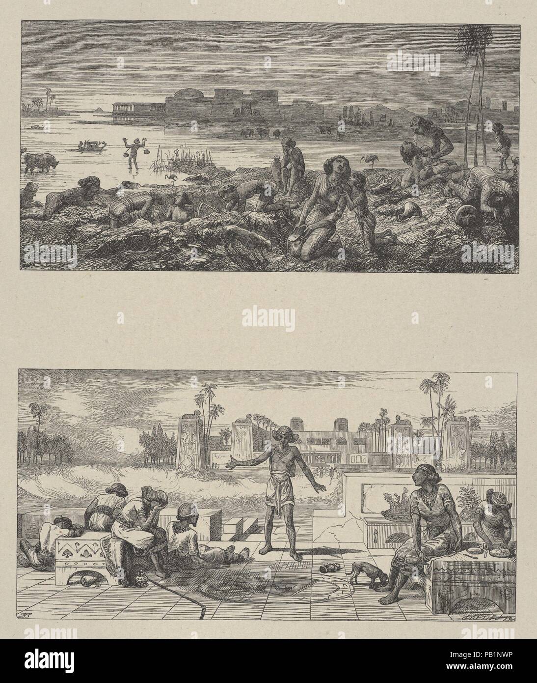 Das Wasser drehte in Blood-The kocht und Blanes (Dalziels "Bibel Galerie). Artist: Thomas Dalziel (Briten, Altdorf, Northumberland 1823-1906 Herne Bay, Kent). Abmessungen: Bild: 3 7/16 x 6 15/16 in. (8,8 × 17,6 cm) Bild: 3 7/16 x 6 15/16 in. (8,8 × 17,6 cm) Indien: 10 1/2 in. X 9 in. (26,7 × 22,8 cm) Berg: 16 cm. × 12 15/16 in. (41,6 × 32,9 cm). Engraver: Dalziel Brüder (British, 1839-1893) aktiv. Drucker: Camden Drücken Sie (Briten, London). Verlag: Scribner und Welford (New York, NY). Datum: 1865-81. Museum: Metropolitan Museum of Art, New York, USA. Stockfoto
