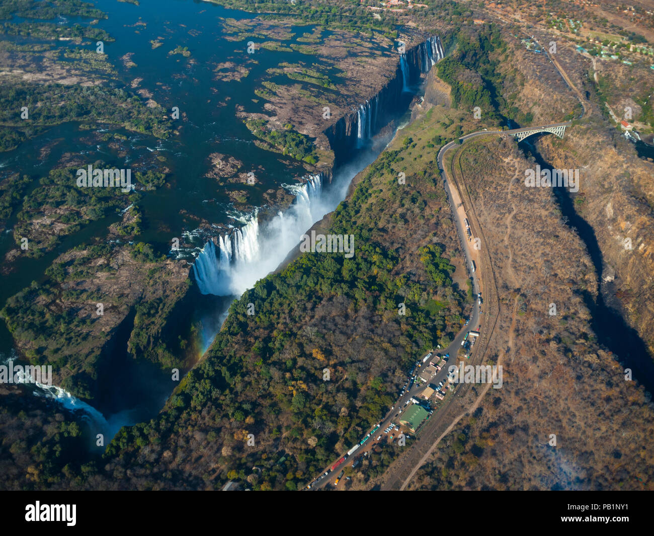 Die Victoria Falls in Simbabwe, Afrika Stockfoto