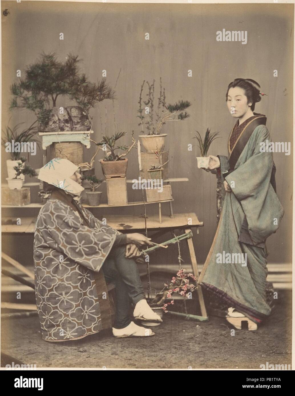 Florist. Artist: Suzuki Shin'ichi (Japanisch, 1835-1919). Abmessungen: 25,1 x 20,3 cm (9 7/8 x 8 in.). Datum: 1870. Museum: Metropolitan Museum of Art, New York, USA. Stockfoto