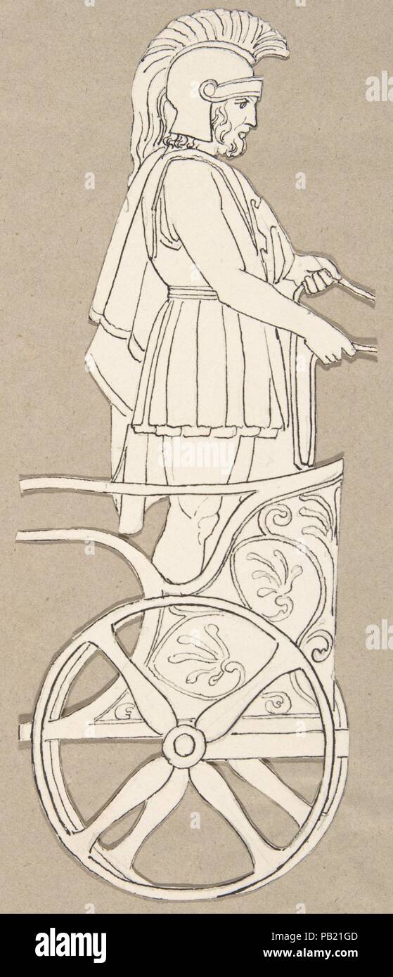 Design für große Kamin weißen Kacheln in Wedgwood's Werk produziert. Artist: Nach John flaxman (Briten, New York 1755-1826 London). Abmessungen: Mount: 11 7/16 x 8 1/8 in. (29 x 20,7 cm). Datum: 19. Museum: Metropolitan Museum of Art, New York, USA. Stockfoto