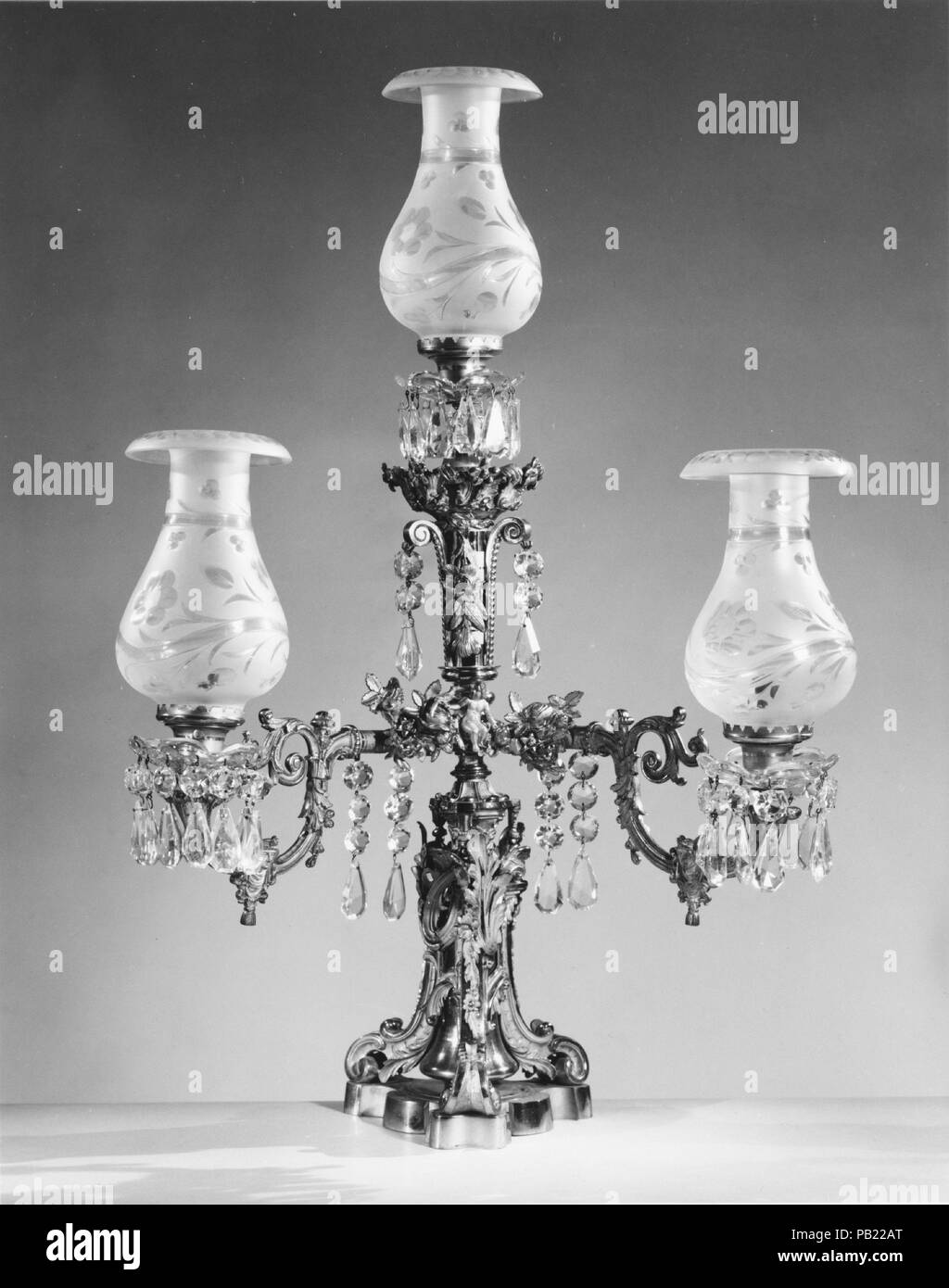 Gas Lamp. Abmessungen: 34 1/2 x 23 in. (87,6 x 58,4 cm). Datum: Ca. 1855. Museum: Metropolitan Museum of Art, New York, USA. Stockfoto