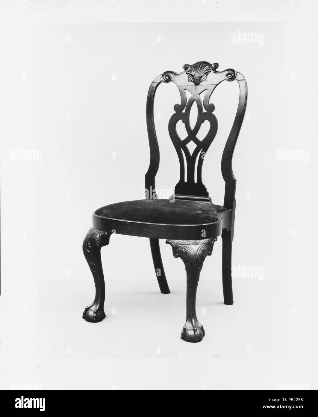 Side Chair. Kultur: American. Abmessungen: 40 x 20 7/8 x 20 1/2 in. (101,6 x 53 x 52,1 cm). Datum: 1755-65. Museum: Metropolitan Museum of Art, New York, USA. Stockfoto