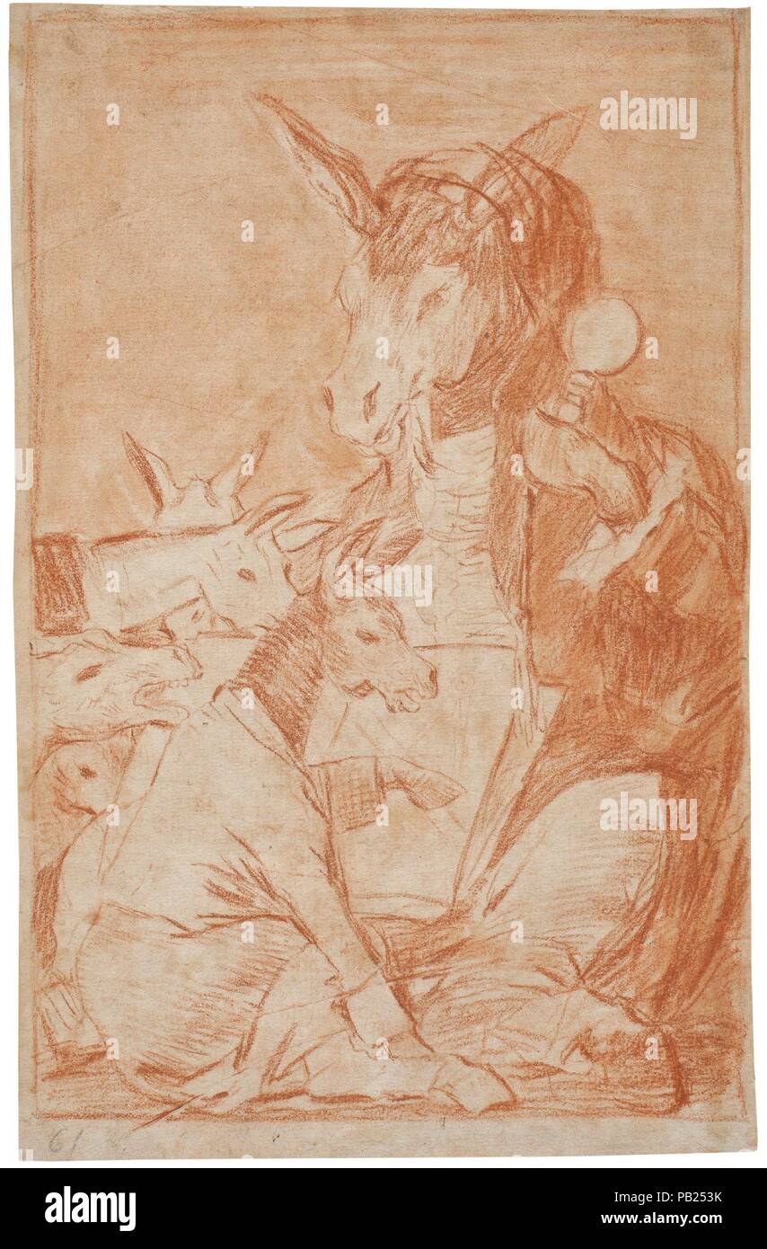 Francisco de Goya y Lucientes/Faustrecht nicht die Schüler mehr wissen? (Capricho 37)". 1797 - 1798. Rote Kreide auf Papier. Museum: Museo del Prado, Madrid, España. Stockfoto