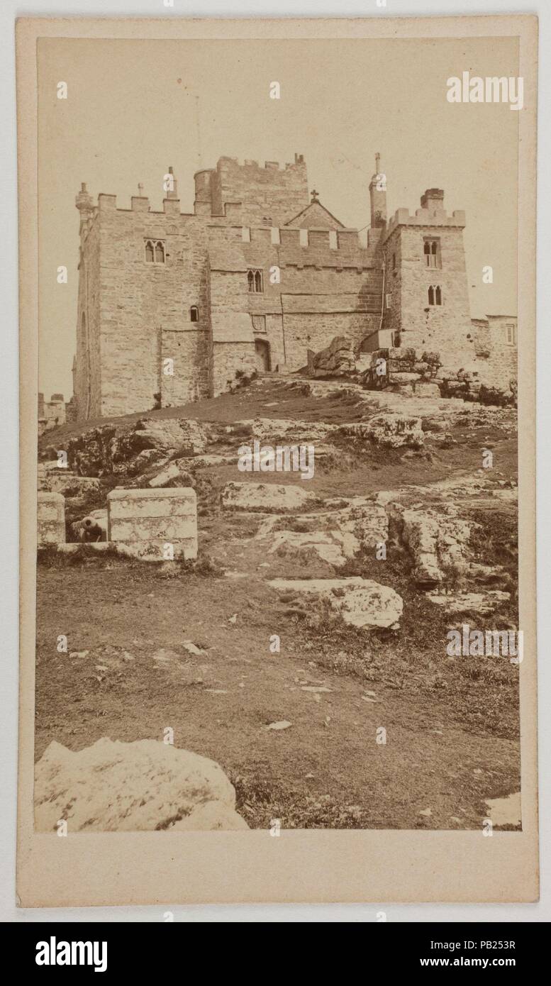 W. Brooks/' Schloss von St. Michael's Mount, Cornwall". 1860 - 1870. Eiklar auf Fotopapier. Museum: Museo del Prado, Madrid, España. Stockfoto