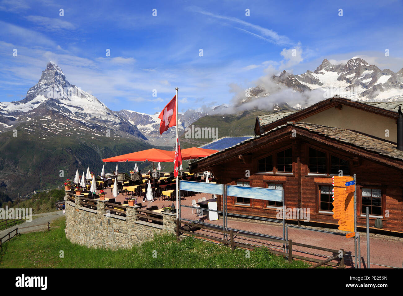 Matterhorn, Ansicht von sunegga Paradise, Schweiz Stockfoto