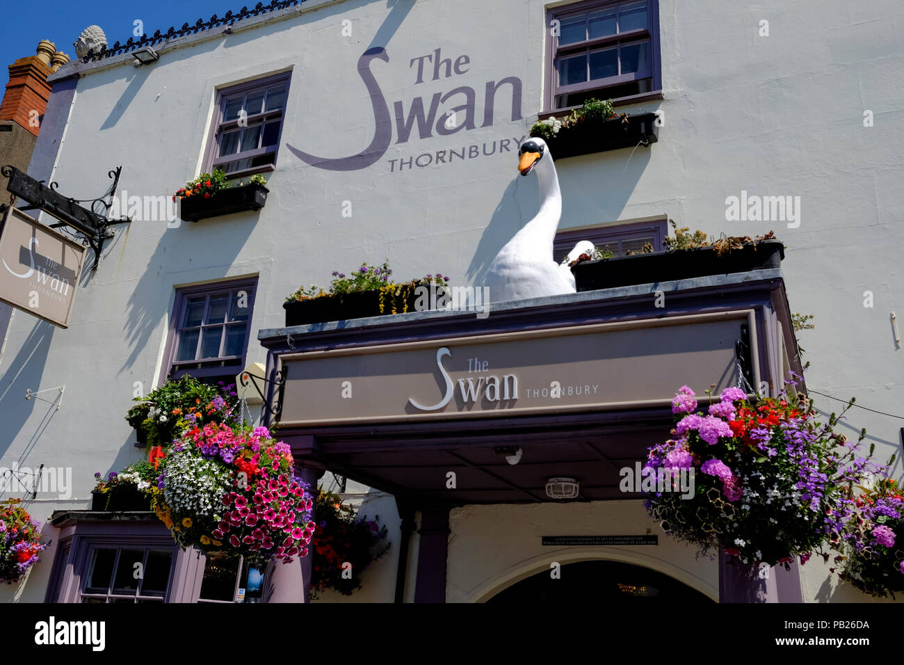 Thornbury, a South Gloucestershire Stadt England Großbritannien, den Swan Pub Stockfoto