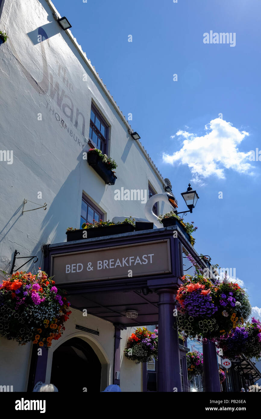 Thornbury, a South Gloucestershire Stadt England Großbritannien, den Swan Pub Stockfoto