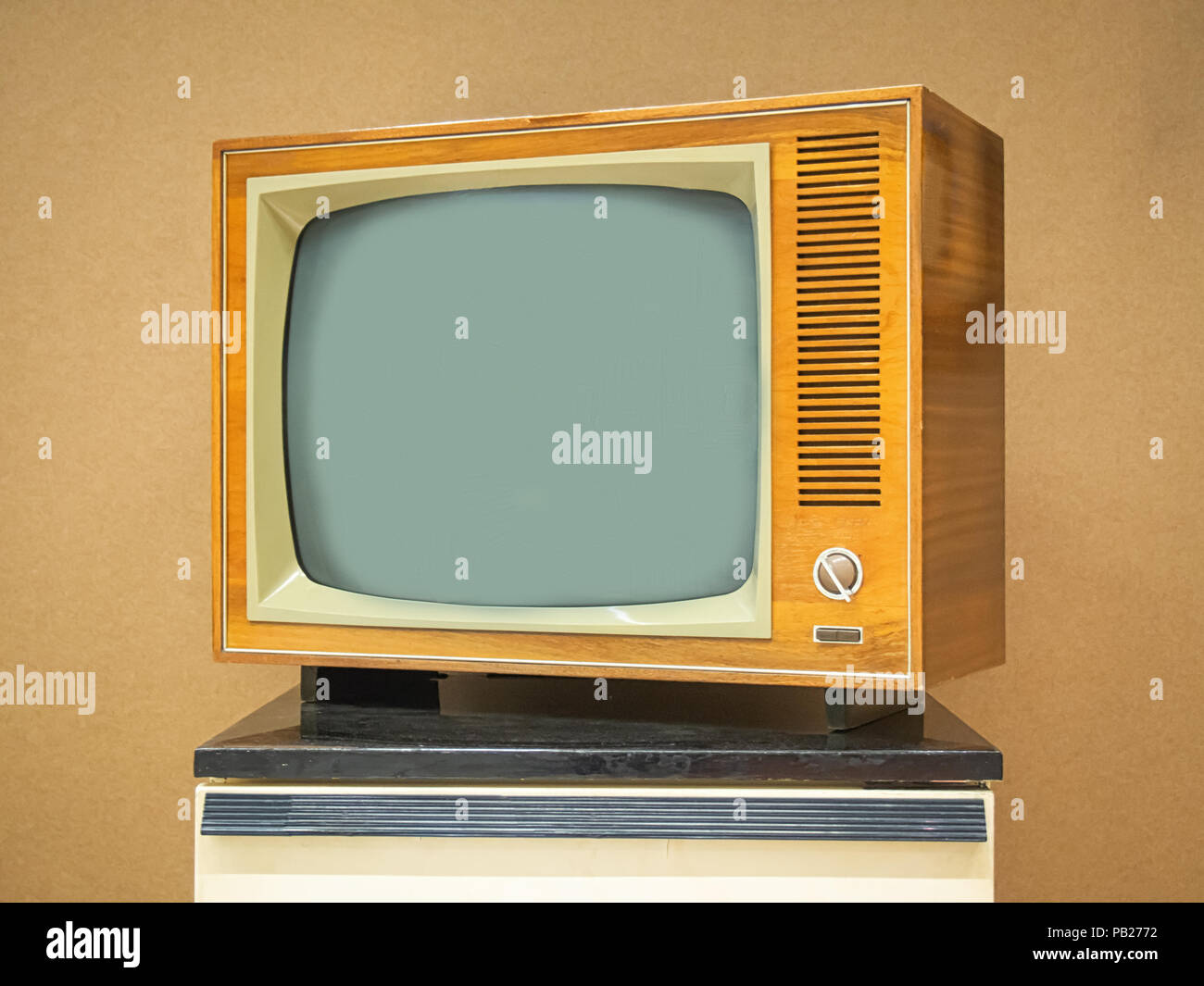 Vintage Holz- TV Stockfoto