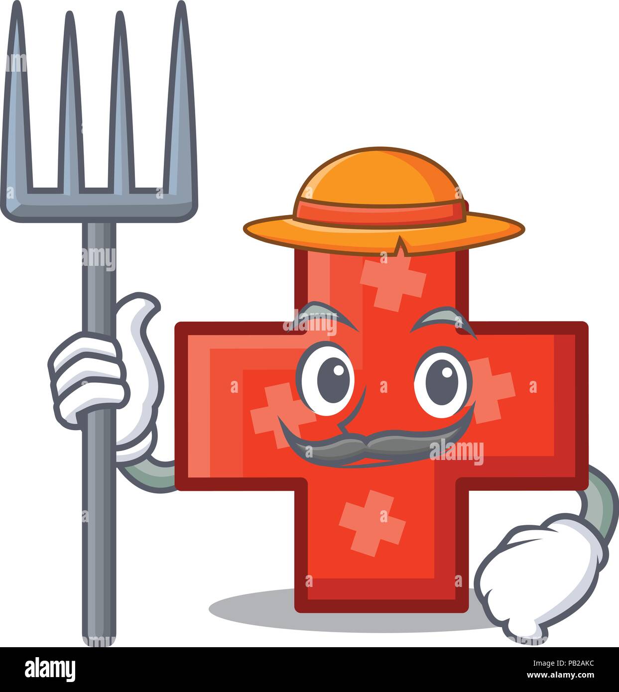 Farmer Kreuz Charakter Cartoon Stil Stock Vektor