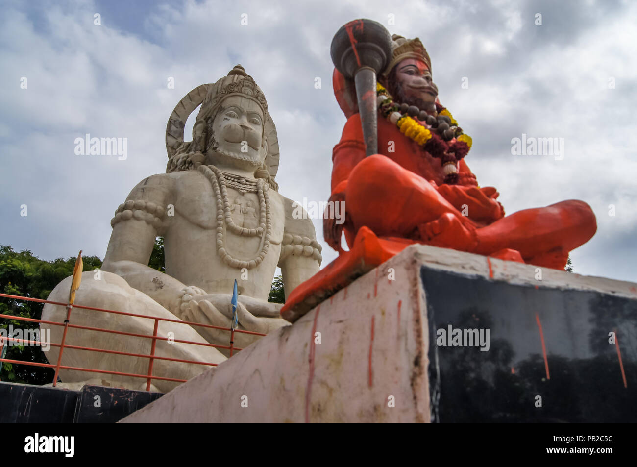 Hindu-gott Hanuman Idol, riesige Statue des Indischen lord Hanuman. Indische Gott hanuman riesige Statue Hintergrund Stockfoto