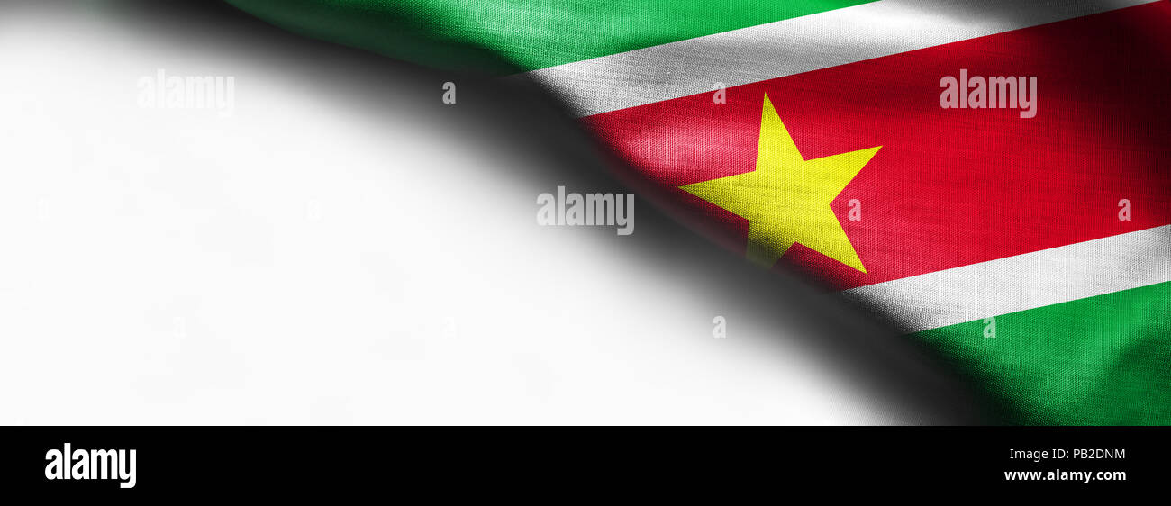 Flagge Suriname auf weißem Hintergrund Stockfoto