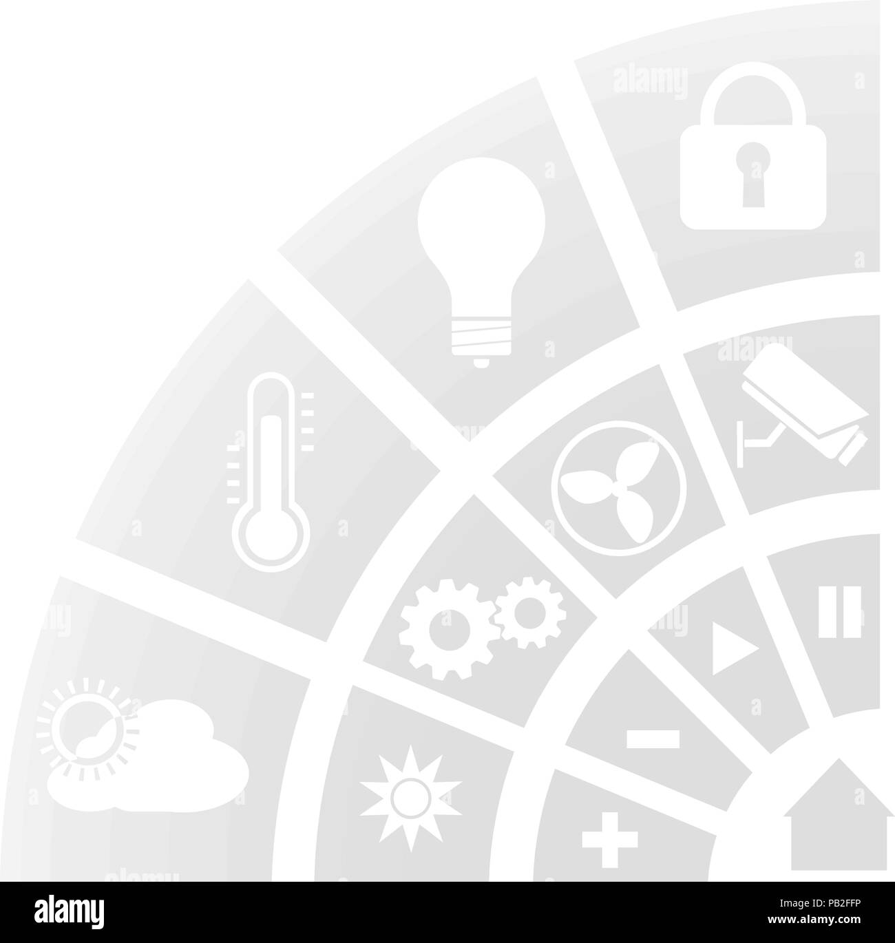 Transluzente Rundschreiben smart home automation Interface Stock Vektor