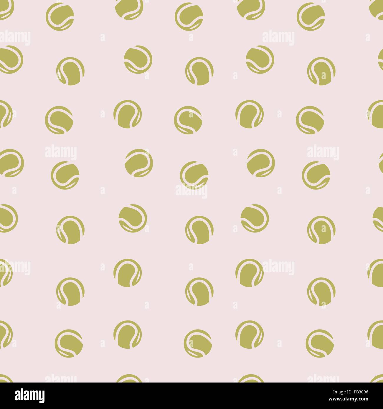 Tennis ball Muster Nahtlose. Vector Illustration. Leicht rosa unterlegt. Stock Vektor