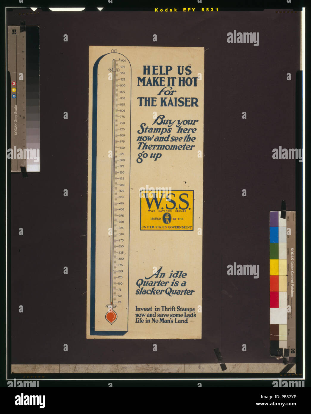 751 Helfen Sie uns machen es zu heiß für die Kaiser-Buy ihre Briefmarken jetzt hier und das Thermometer bis Siehe gehen - Krieg Einsparungen Briefmarken herausgegeben von der Regierung der Vereinigten Staaten LCCN 2001699906 Stockfoto