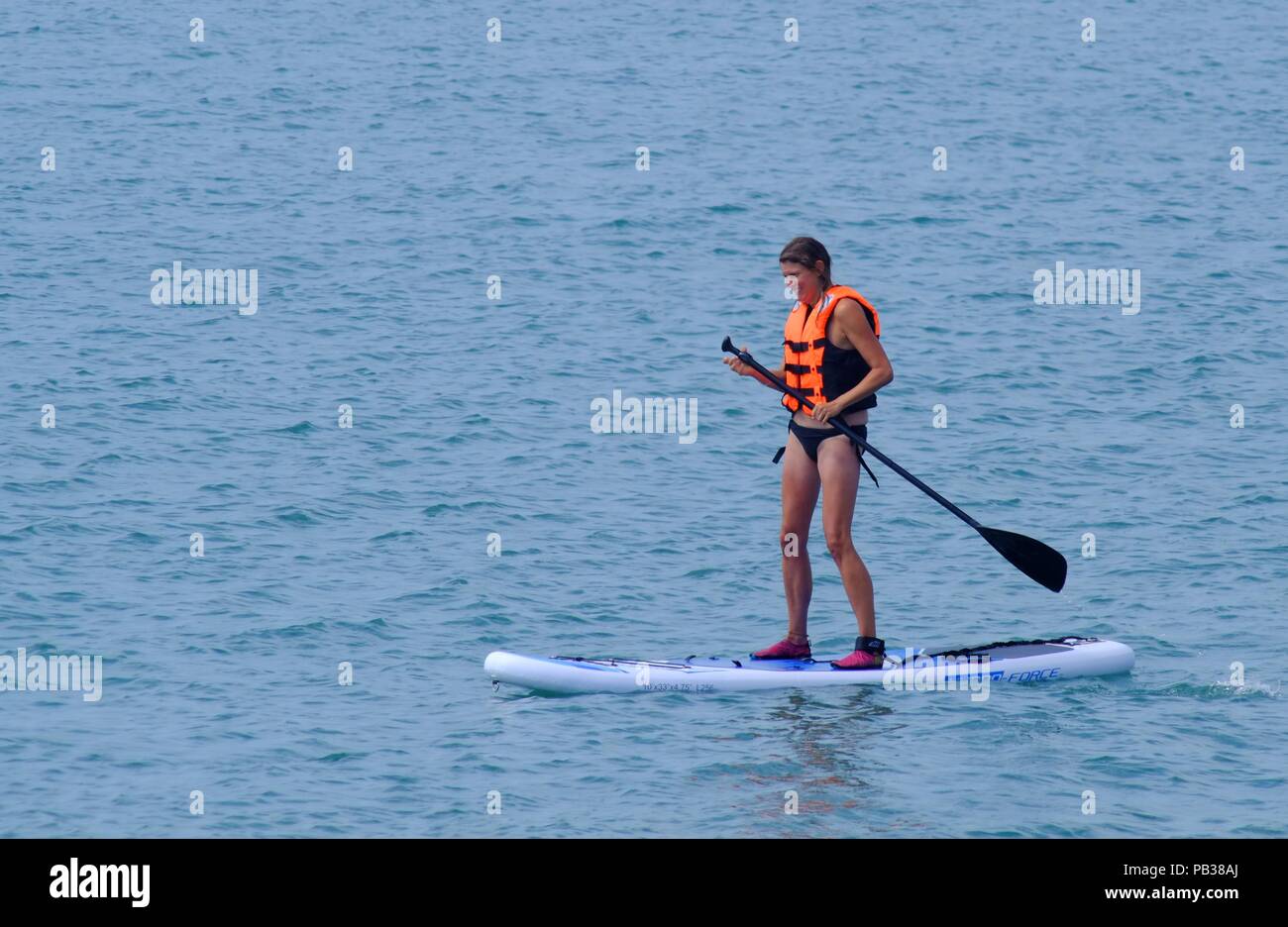 Seaford, East Sussex, UK. 26. Juli 2018. Steigende Temperaturen bereits auf Seaford, East Sussex. © Peter Cripps/Alamy leben Nachrichten Stockfoto