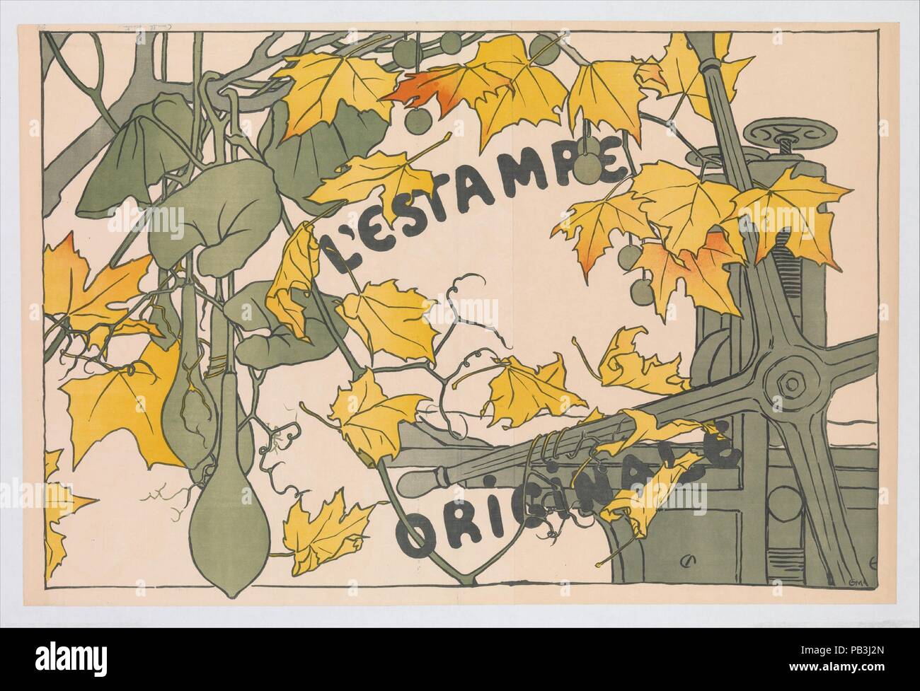 L'Estampe Originale, Cover zum Album V. Künstler: Camille Martin (Französisch, 1861-1898). Abmessungen: Andere: 33 1/4 x 22 5/16 in. (84,5 × 56,7 cm) Andere: 34 3/4 x 23 5/16 in. (88,3 × 59,2 cm). Herausgeber: André Marty (Französisch, geboren 1857). Serie/Portfolio: L'Estampe Originale, Album V. Datum: Januar-März 1894. Museum: Metropolitan Museum of Art, New York, USA. Stockfoto
