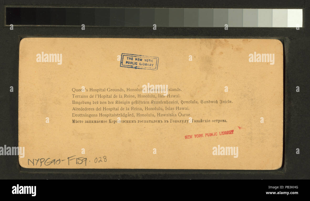 1239 Queen's Gelände, Honolulu, Hawaii Inseln (Nypl b 11707436-G90F 159 028 B) Stockfoto