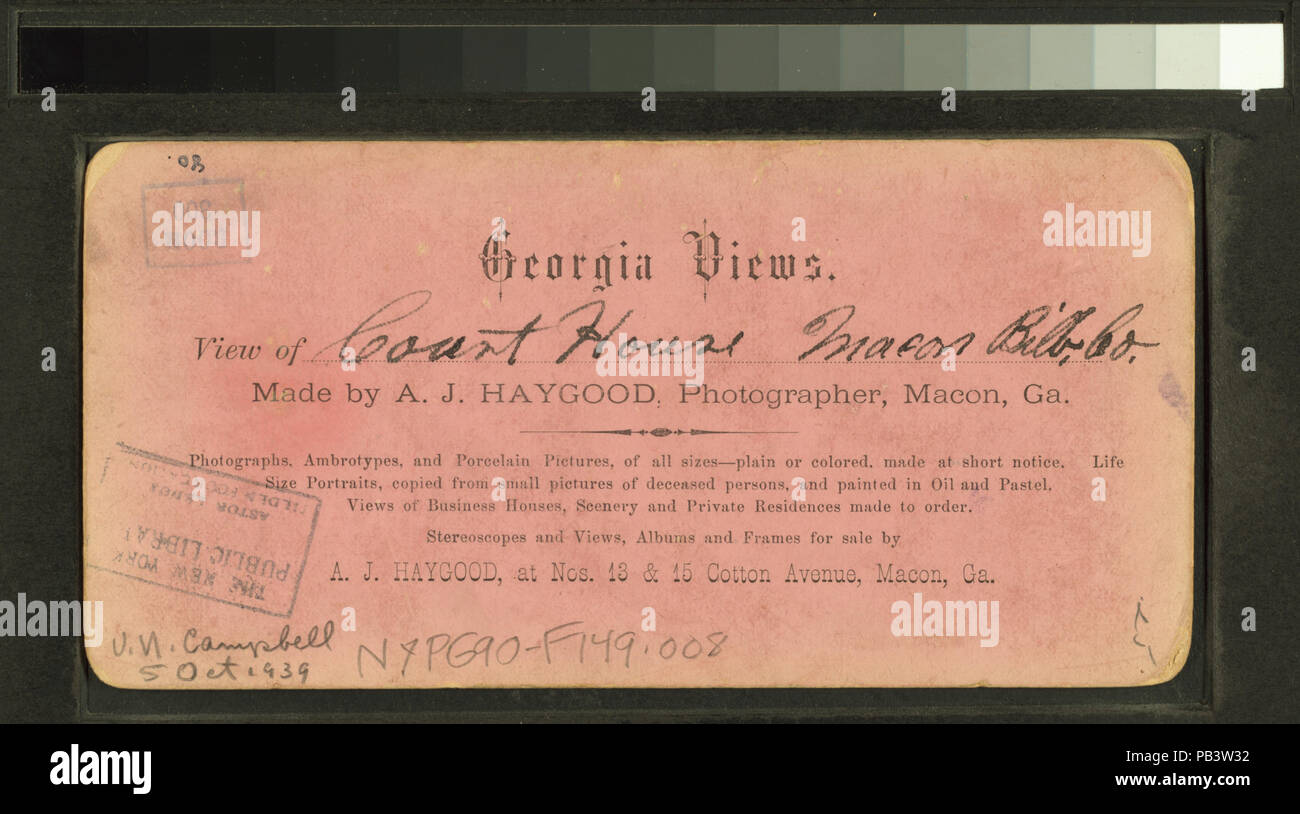 1812 Ansicht des Court House, Bibb County, Macon, GA (Nypl b 11707426-G90F 149 008 B) Stockfoto 1812 Ansicht des Court House, Bibb County, Macon, GA (Nypl b 11707426-G90F 149 008 B) Stockfoto