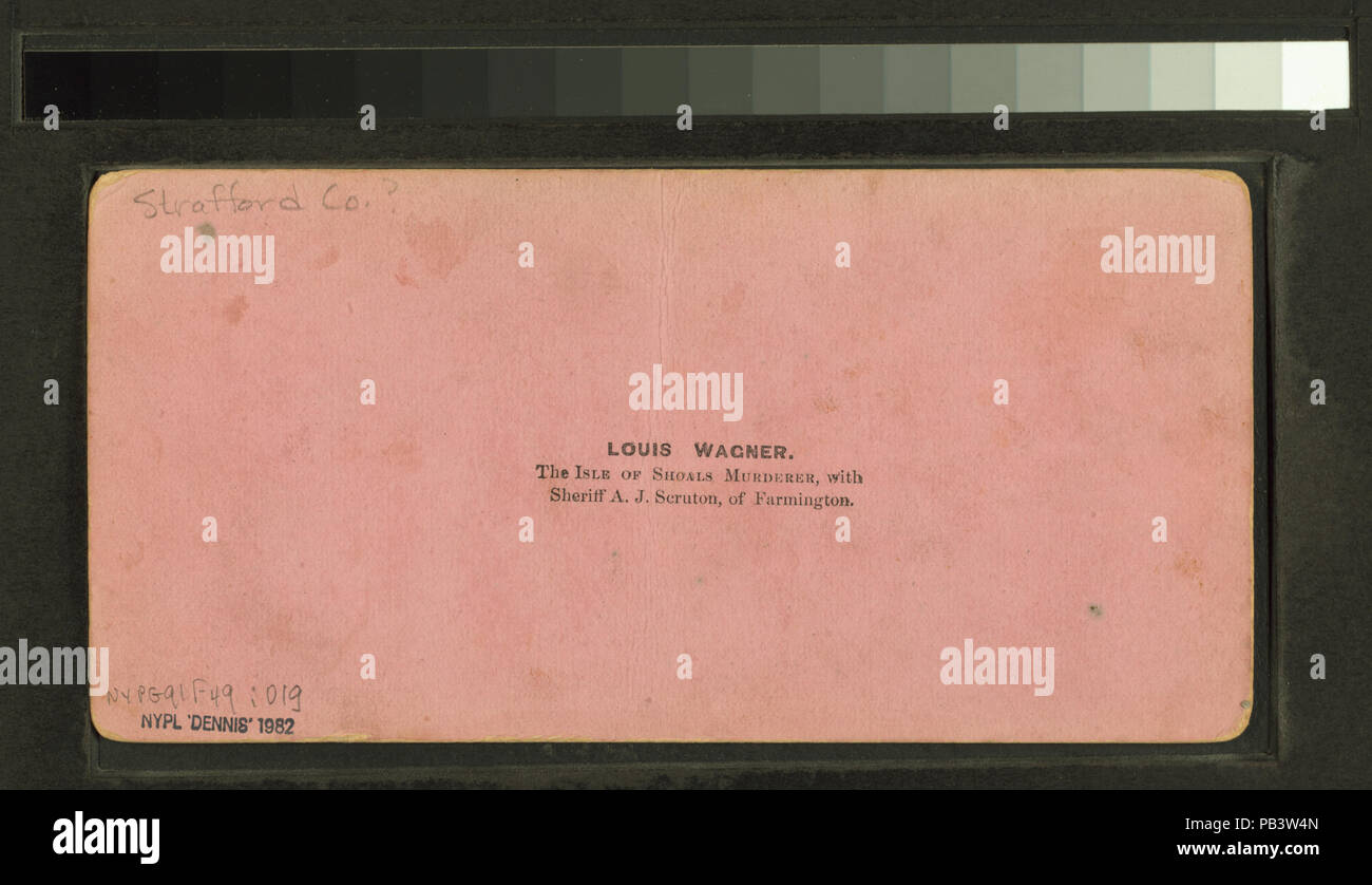 939 Louis Wagner, der Insel der Shoal, mit Sherif A.J. Cruton, von Farmington (Nypl b 11708178-G91F049 019 B) Stockfoto