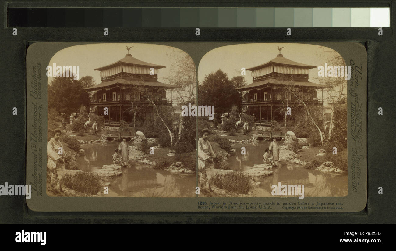 826 Japan in Amerika - Pretty Maids in Garten vor einem Japanischen Teehaus (Nypl b 11707638-G90F 442 037 F) Stockfoto