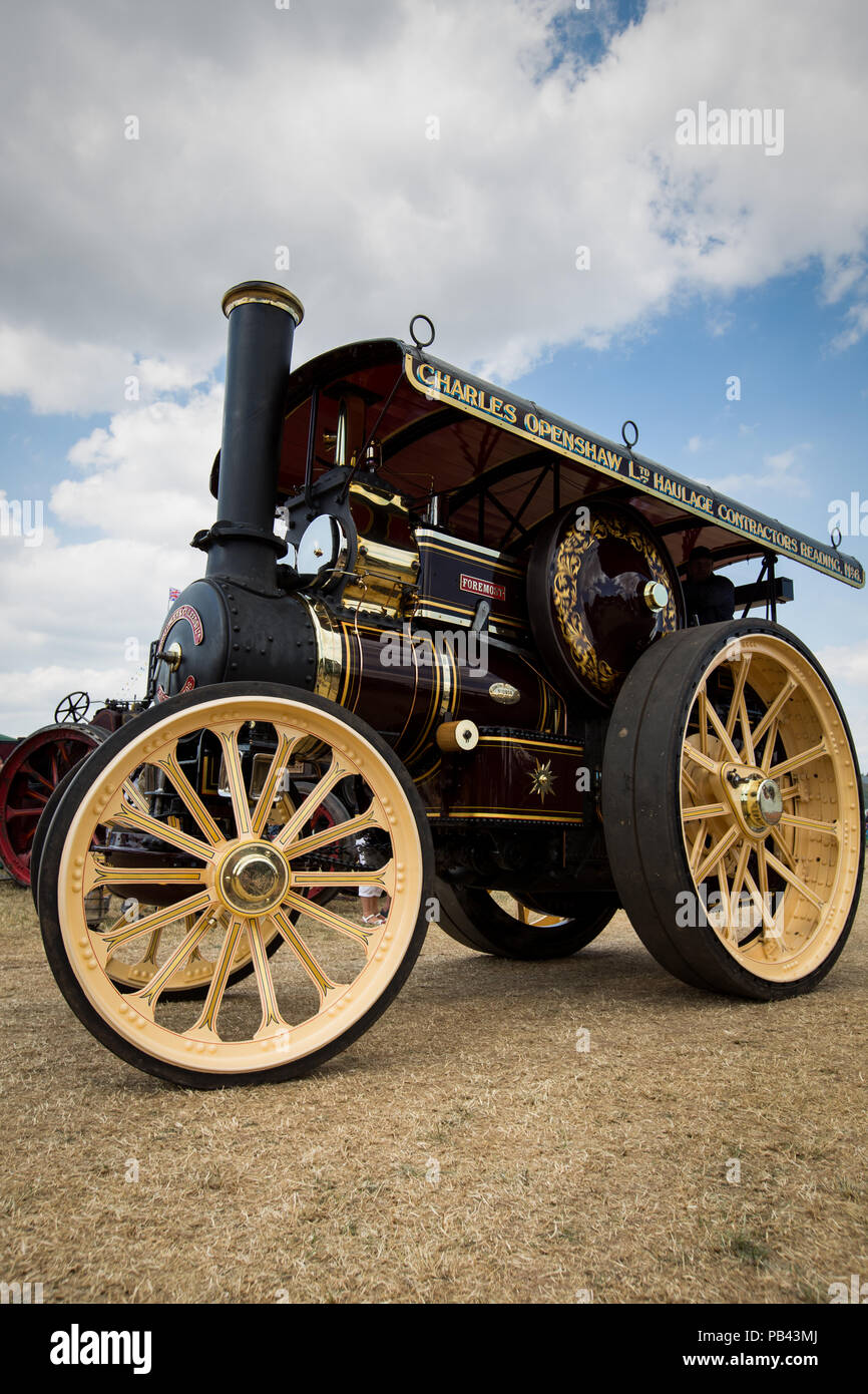 Dampfbetriebene Zugmaschinen am 2018 Cheshire Steam Fair Stockfoto