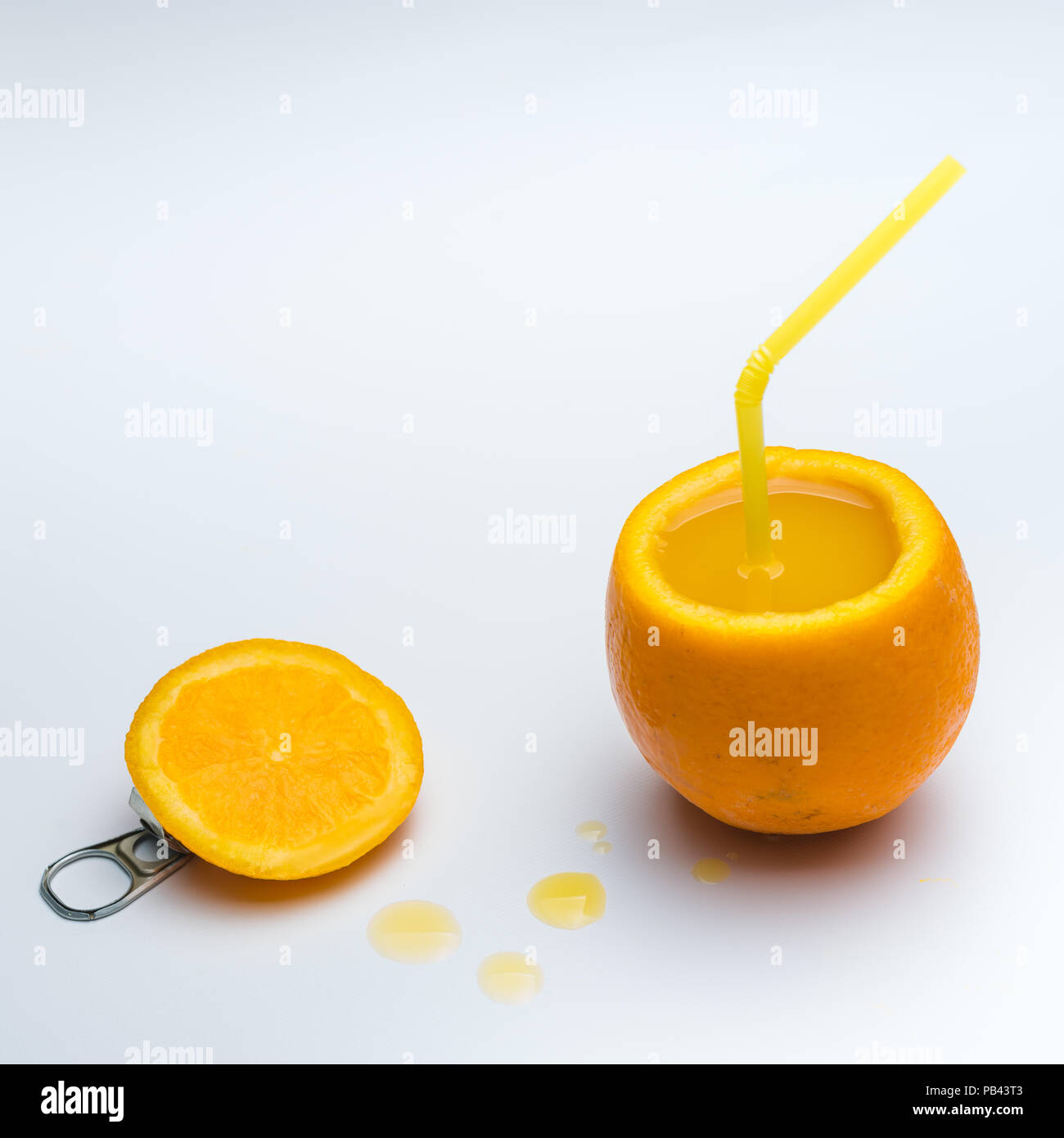 Praktische orange Trinken Stockfoto