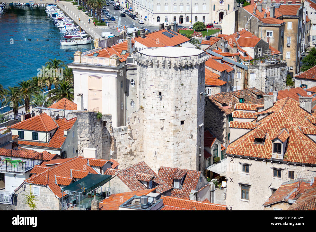 Venezianischen Turm oder Mletačka Kula, Altstadt, Split, Kroatien Stockfoto