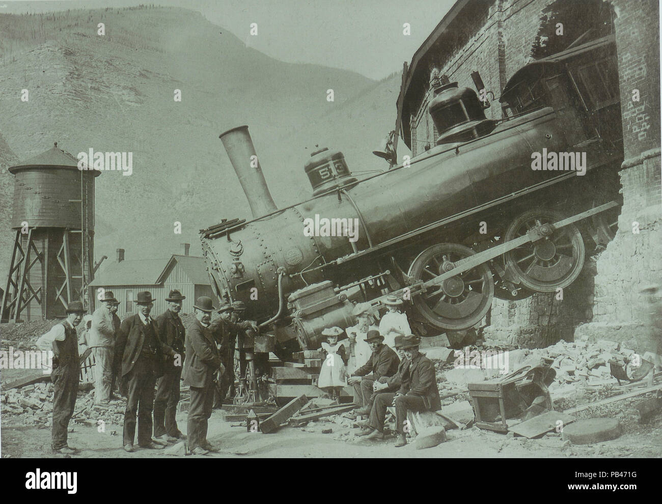 1273 Roundhouse Crash 1913 Stockfoto