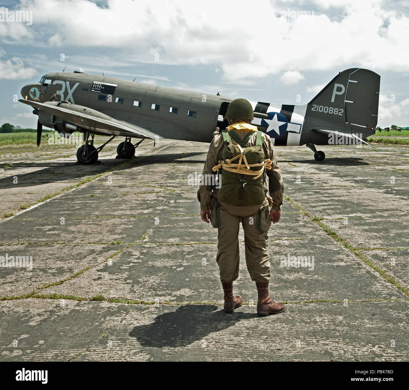 WW2 Fallschirmjäger (Reenactment) Stockfoto