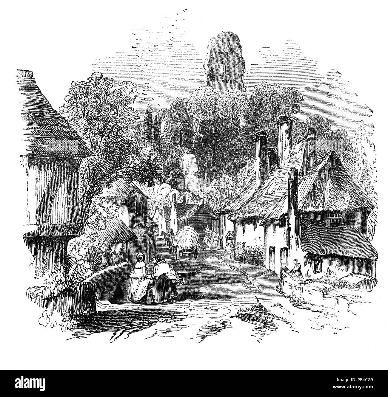 Die Ruinen von bramber Schloss im Dorf von Bramber, West Sussex, England, mit Blick auf den Fluss Adur. Es war constructedabout 1070, zusammen mit der normannischen Kirche, auf einem natürlichen Hügel. Außer für die Dauer der Beschlagnahme während der Herrschaft von König John, das Schloss blieb im Besitz der Familie de Braose, bis die männliche Linie in 1326 starb. Ist wenig über die Geschichte Bramber Castle's bekannt. Datensätze aus dem Bürgerkrieg erwähnen eine Kirmish' in das Dorf in etwa 1642 gekämpft. Stockfoto