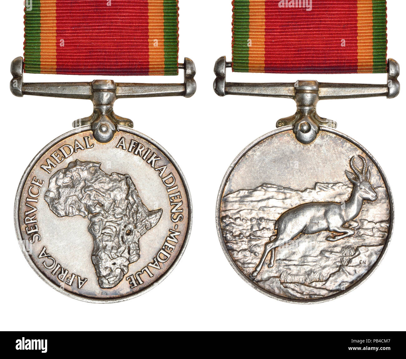Der Afrika Service Medal: Südafrikanische Kampagne Medaille für den Service während des Zweiten Weltkrieges, an die Mitglieder der Union Streitkräfte, die so ausgezeichnet Stockfoto