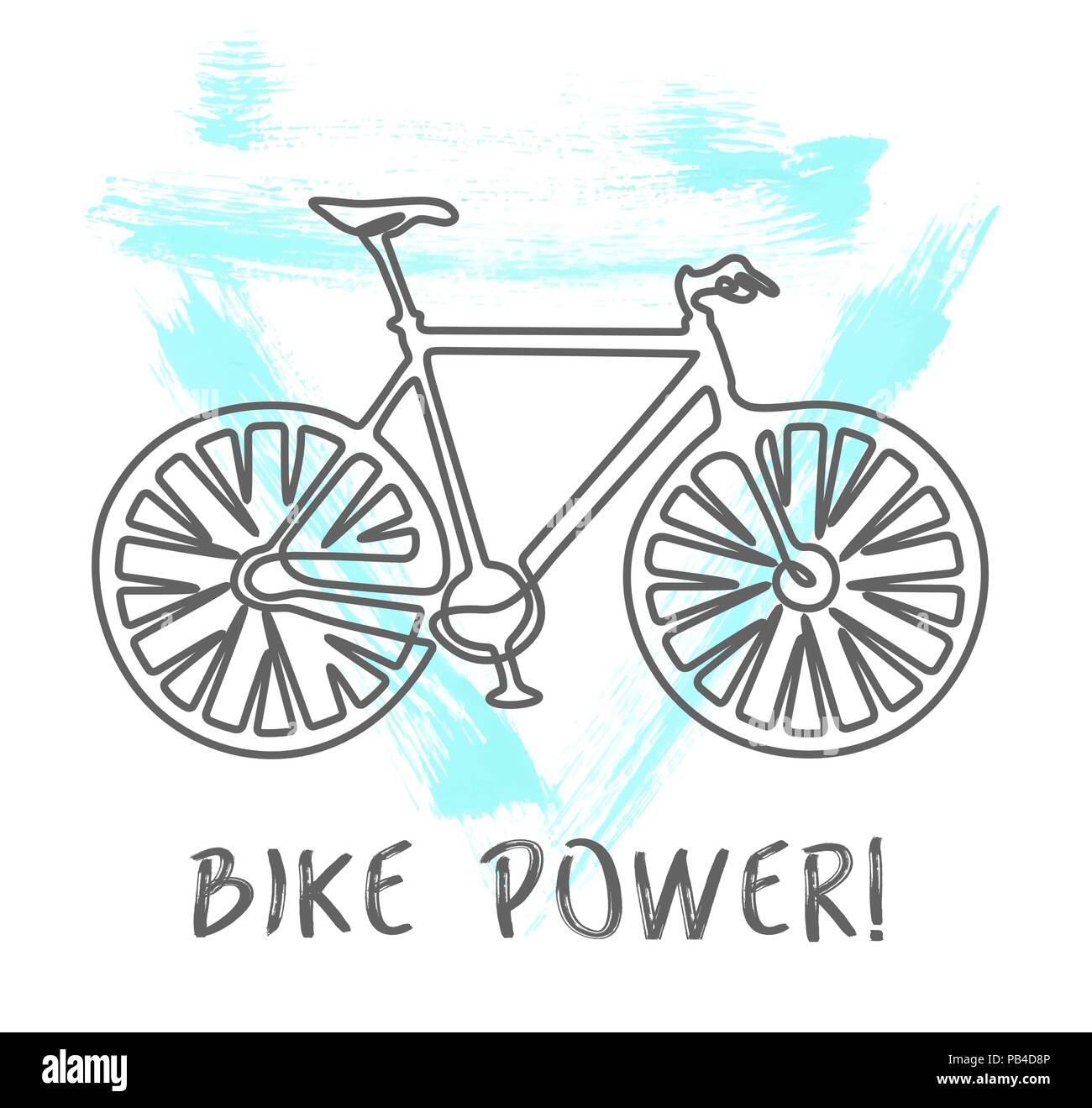 Vektor Fahrrad auf Aquarell Dreieck. bike Power concept Stock Vektor