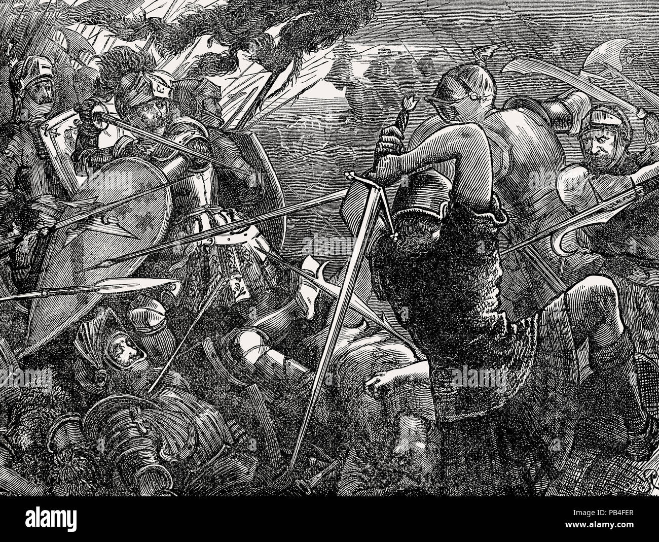 Schlacht bei FLODDEN am 9. September 1513, Anglo-Scottish Kriege, die von den Britischen Schlachten auf Land und Meer, von James Grant Stockfoto