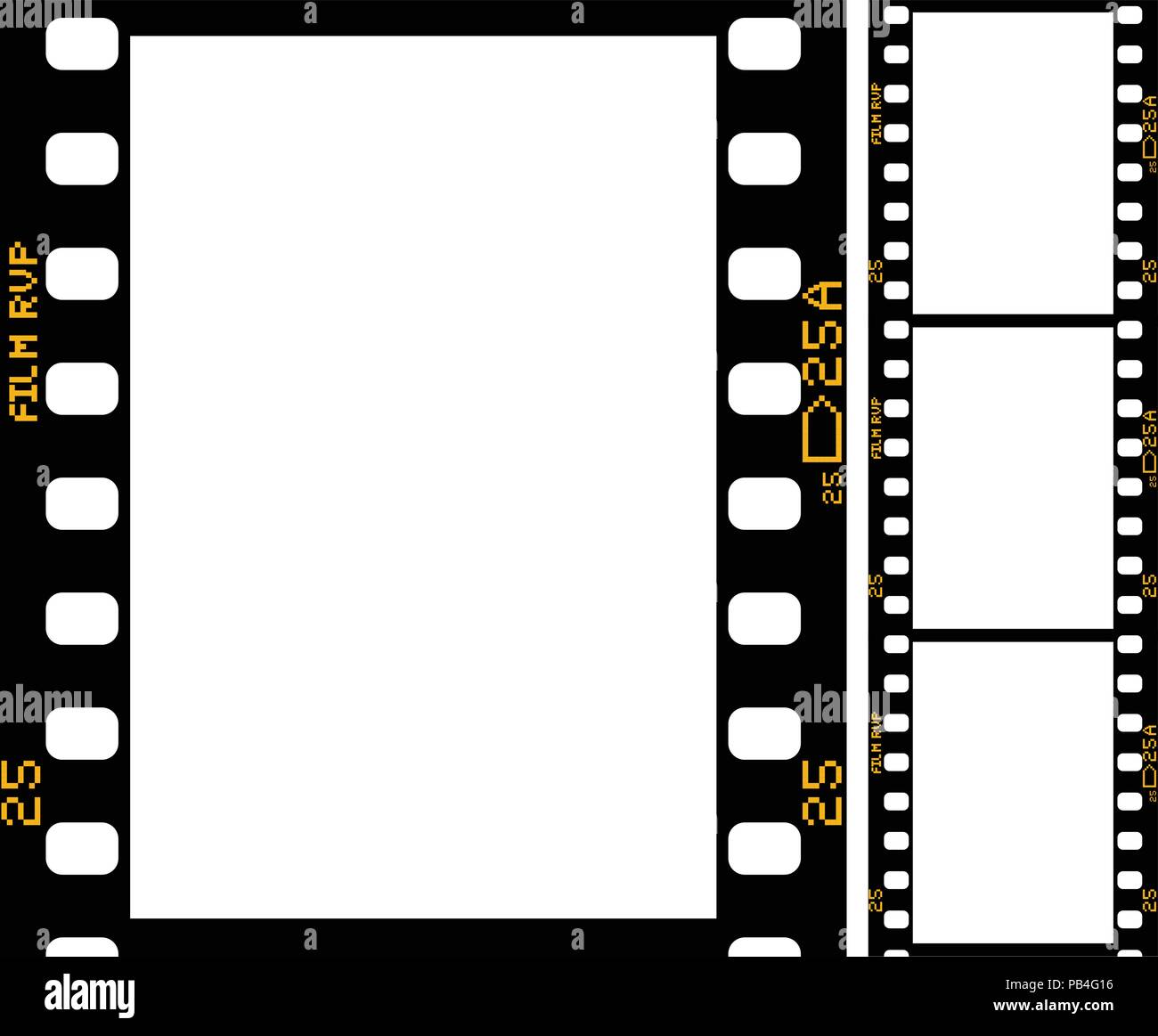 Filmstreifen Rahmen Der Retro Film Fur Foto Oder Film Stock Vektorgrafik Alamy