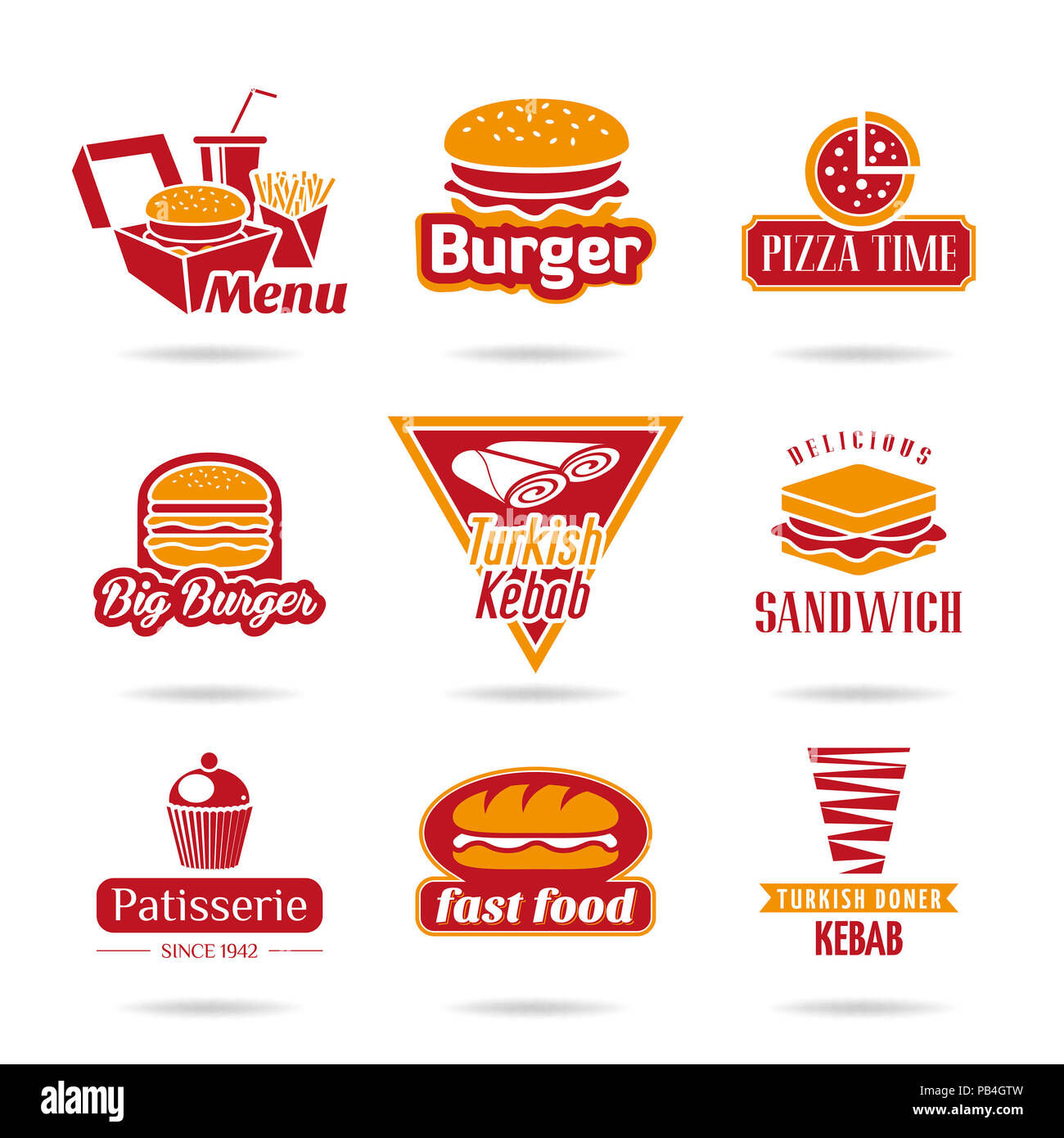 Fast-Food-Symbole Stockfoto