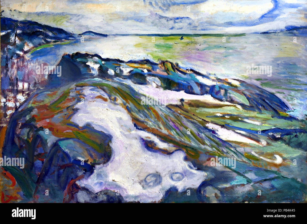 Winterlandschaft 1915 Edvard Munch 1863-1944 Norwegen Norwegische Stockfoto