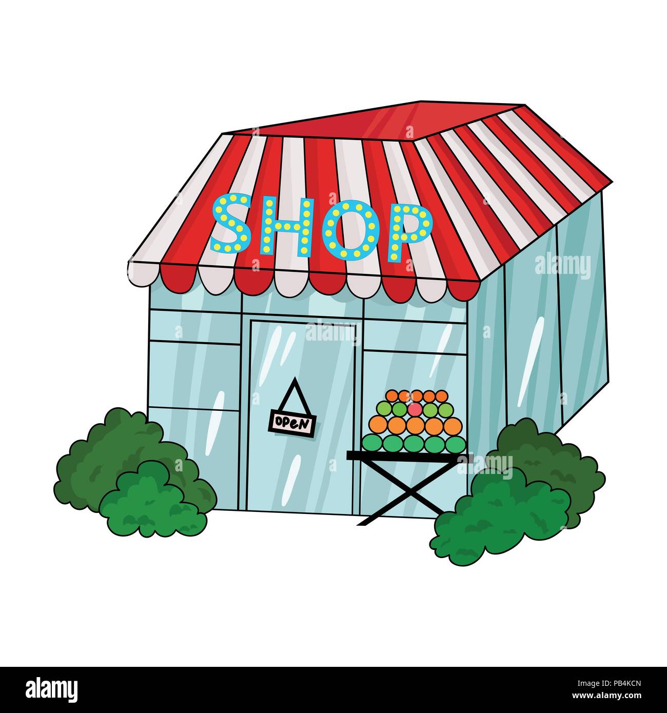 Supermarkt Symbol In Cartoon Design Auf Weissem Hintergrund Supermarkt Symbol Vektor Illustration Stock Vektorgrafik Alamy