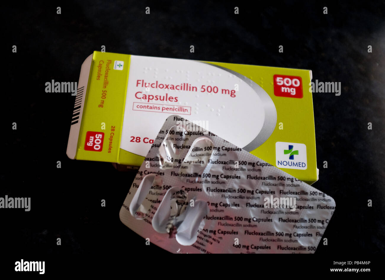 Flucloxacillin Penicillin Antibiotikum Kapseln Tabletten Stockfoto